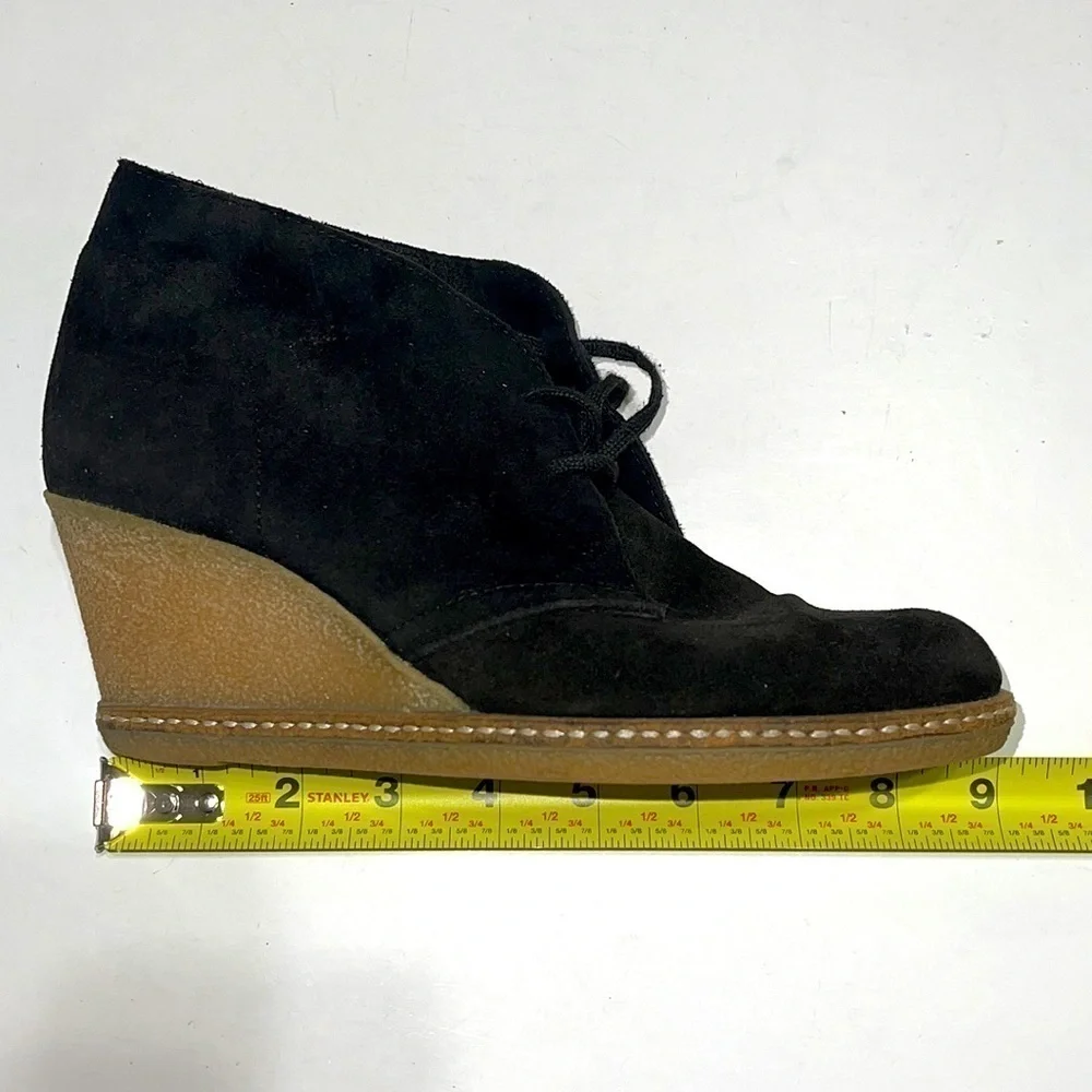 J.Crew Black Suede Wedge Shoe Italy